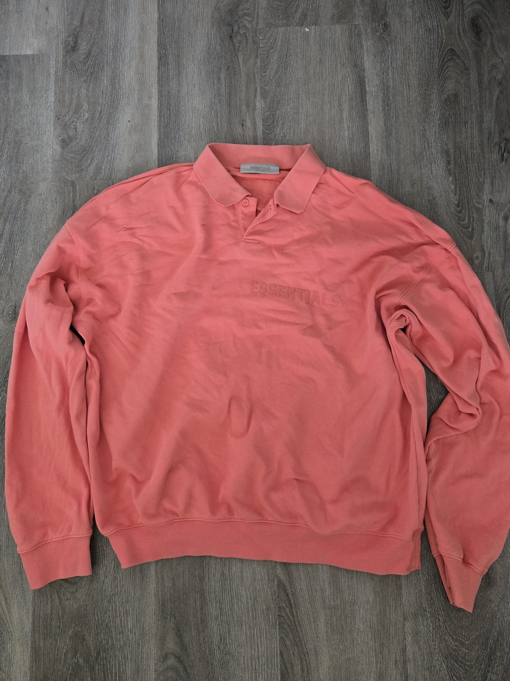 Essentials Men's Coral Crewneck Polo Sweatshirt